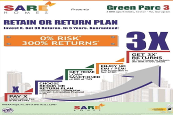 Introducing retain or return plan at Sare Crescent Parc 3 in Gurgaon